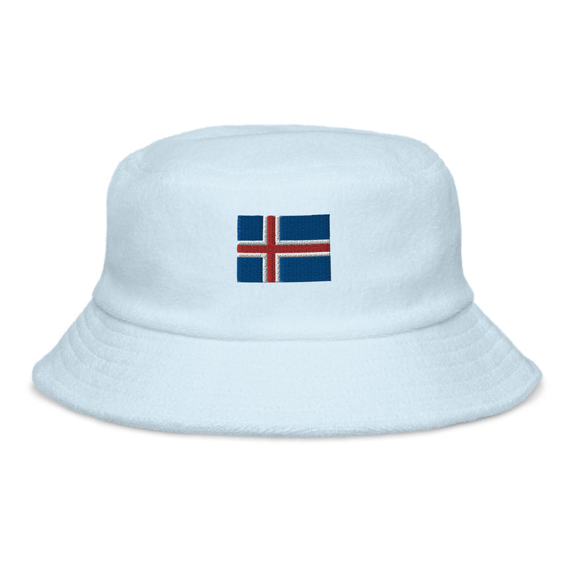 Iceland Flag Terry Cloth Bucket Hat