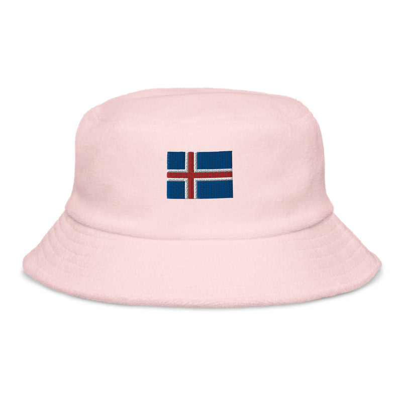 Iceland Flag Terry Cloth Bucket Hat