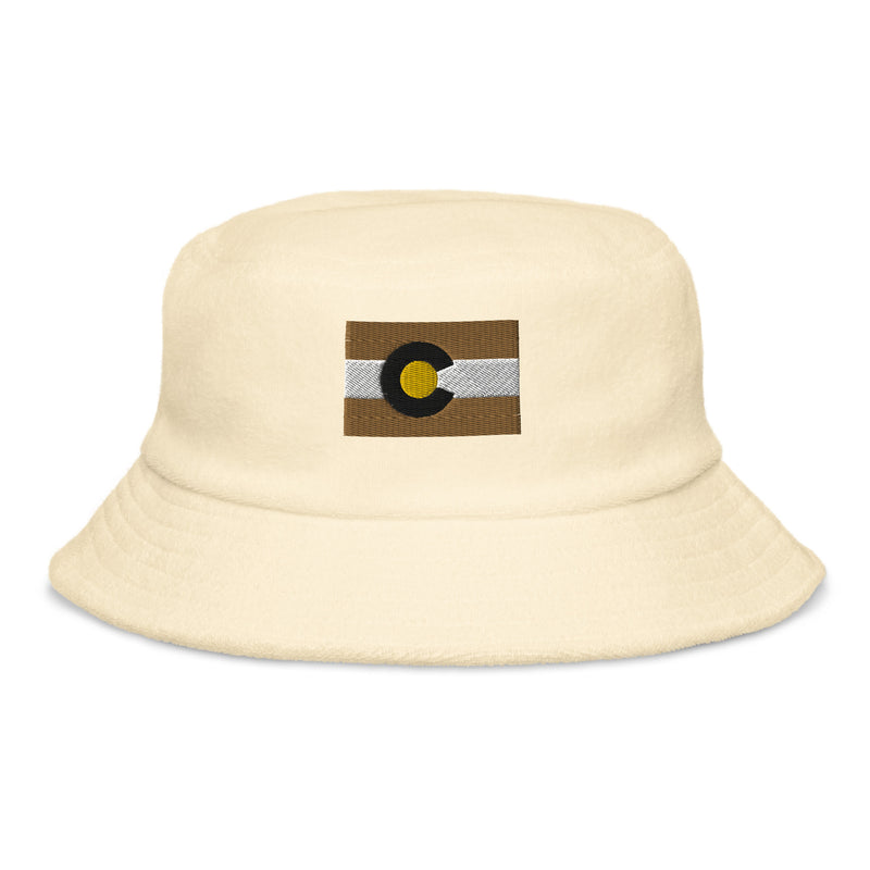 Boulder Colorado Flag Terry Cloth Bucket Hat