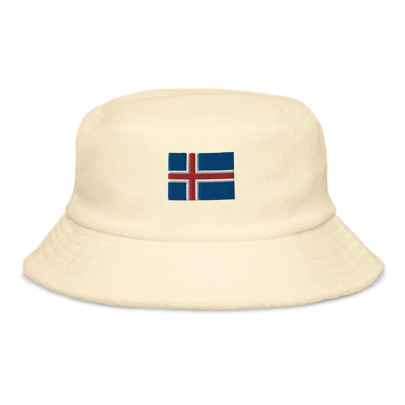 Iceland Flag Terry Cloth Bucket Hat