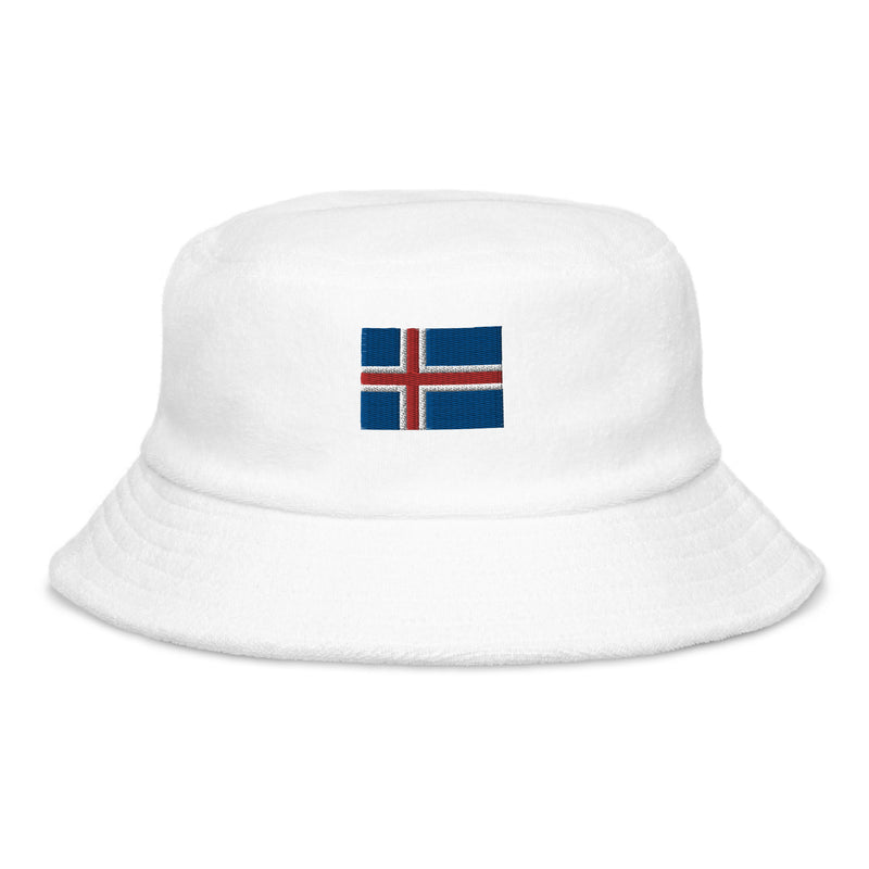 Iceland Flag Terry Cloth Bucket Hat