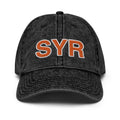 Orange and White SYR Syracuse Airport Code Faded Dad Hat