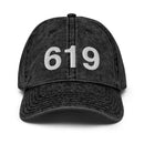 619 San Diego CA Area Code Faded Dad Hat