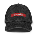 Stonks Box Logo Faded Dad Hat