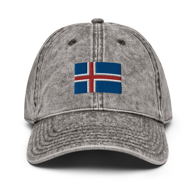 Iceland Flag Faded Dad Hat