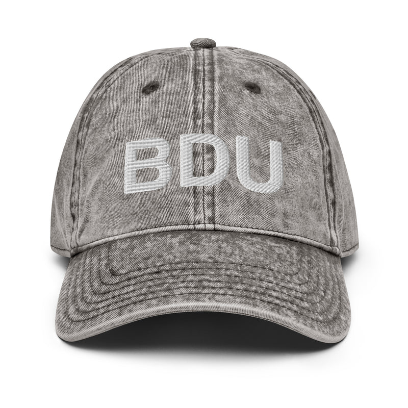 BDU Boulder Airport Code Faded Dad Hat