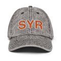 Orange and White SYR Syracuse Airport Code Faded Dad Hat