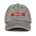 Stonks Box Logo Faded Dad Hat