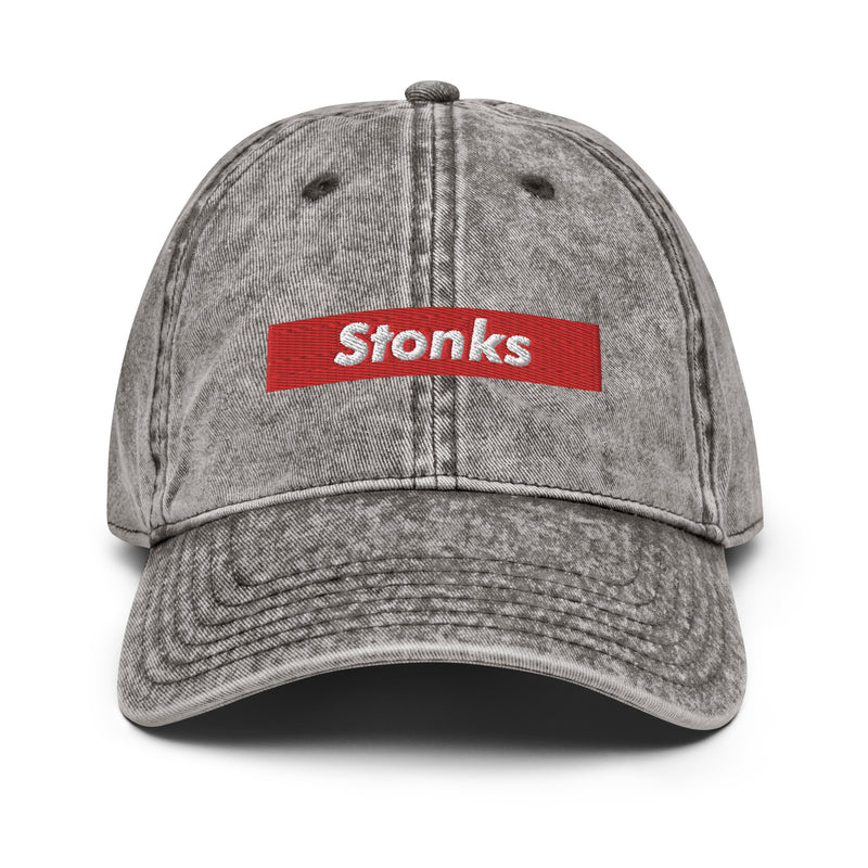 Stonks Box Logo Faded Dad Hat