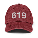 619 San Diego CA Area Code Faded Dad Hat