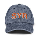 Orange and White SYR Syracuse Airport Code Faded Dad Hat