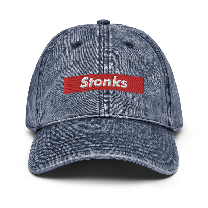 Stonks Box Logo Faded Dad Hat