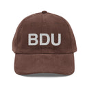 BDU Boulder Airport Code Corduroy Hat