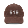 619 San Diego CA Area Code Corduroy Hat