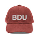 BDU Boulder Airport Code Corduroy Hat