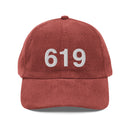 619 San Diego CA Area Code Corduroy Hat