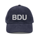 BDU Boulder Airport Code Corduroy Hat