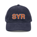 Orange and White SYR Syracuse Airport Code Corduroy Hat