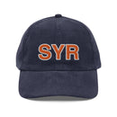 Orange and White SYR Syracuse Airport Code Corduroy Hat