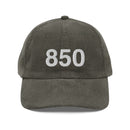 850 Florida Panhandle Area Code Corduroy Hat