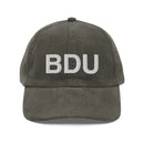 BDU Boulder Airport Code Corduroy Hat