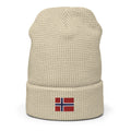 Norway Flag Honeycomb Waffle Beanie