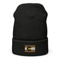 Black & Gold Boulder Colorado Waffle Beanie