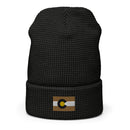 Black & Gold Boulder Colorado Waffle Beanie