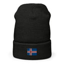 Iceland Flag Honeycomb Waffle Beanie