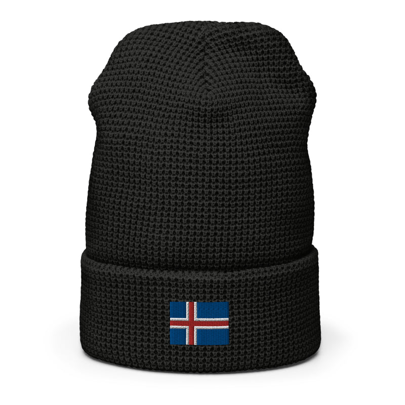 Iceland Flag Honeycomb Waffle Beanie