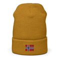 Norway Flag Honeycomb Waffle Beanie
