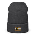 Black & Gold Boulder Colorado Waffle Beanie