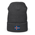 Iceland Flag Honeycomb Waffle Beanie