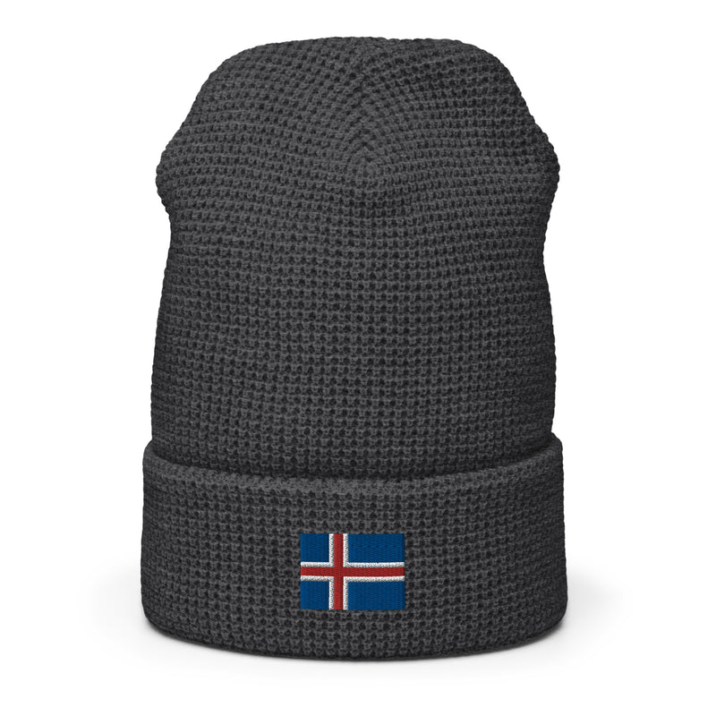 Iceland Flag Honeycomb Waffle Beanie
