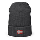 Norway Flag Honeycomb Waffle Beanie