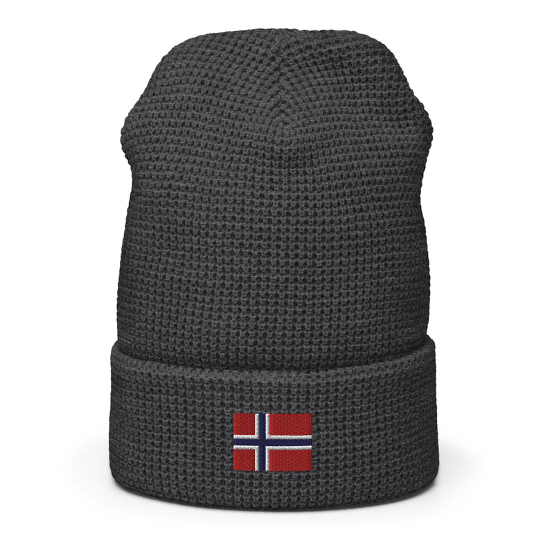 Norway Flag Honeycomb Waffle Beanie