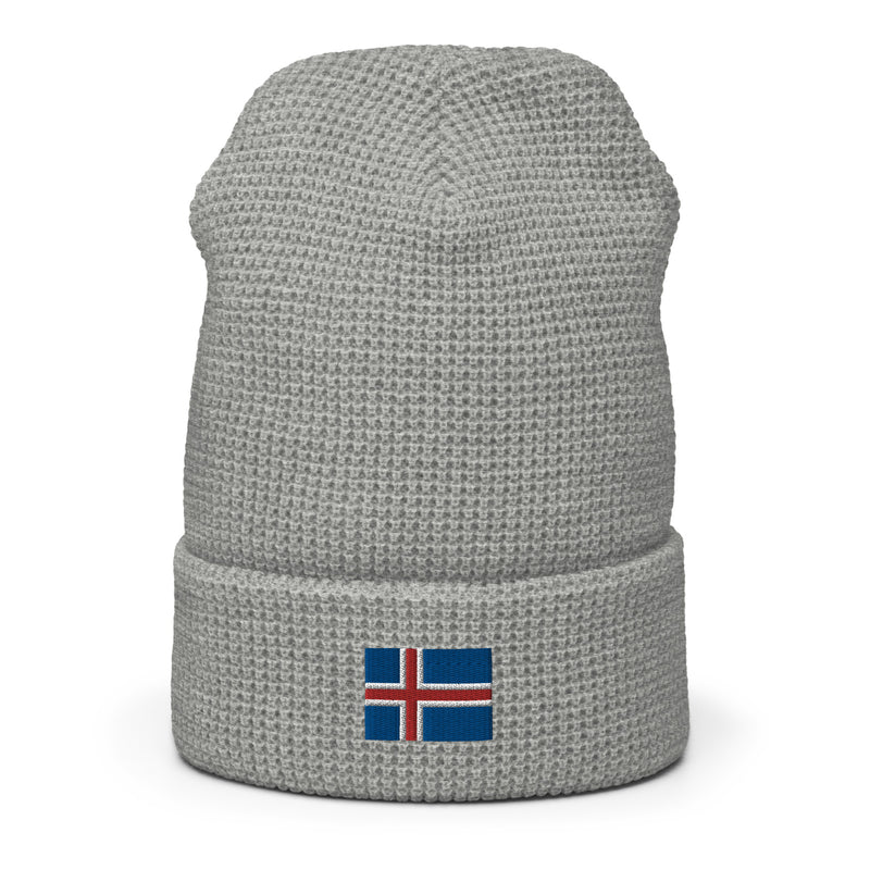 Iceland Flag Honeycomb Waffle Beanie