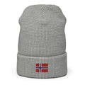 Norway Flag Honeycomb Waffle Beanie