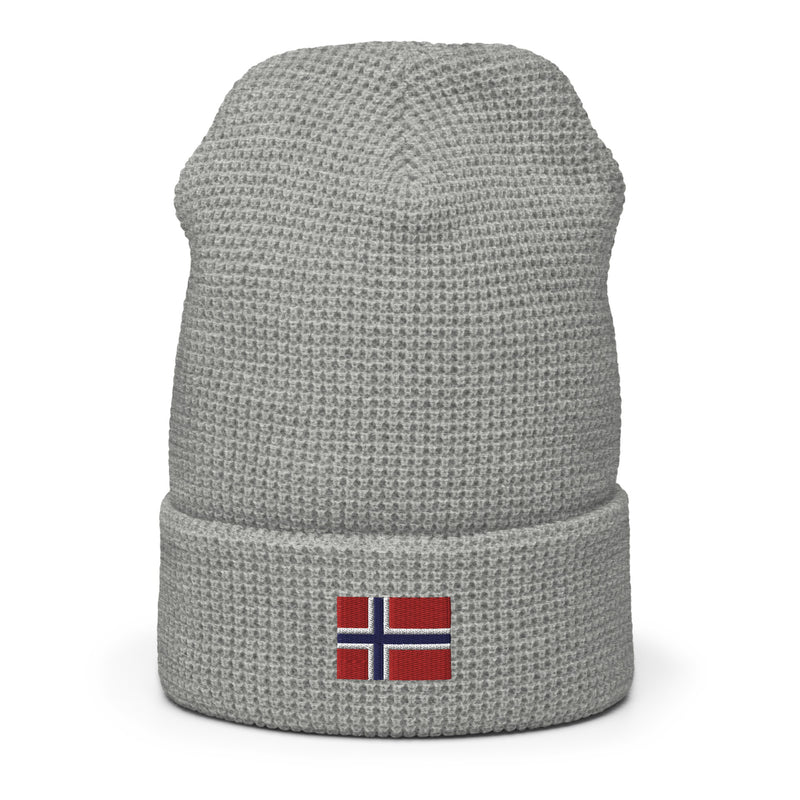 Norway Flag Honeycomb Waffle Beanie