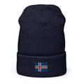 Iceland Flag Honeycomb Waffle Beanie
