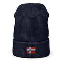 Norway Flag Honeycomb Waffle Beanie
