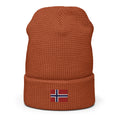 Norway Flag Honeycomb Waffle Beanie