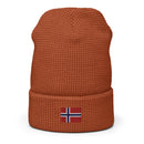 Norway Flag Honeycomb Waffle Beanie