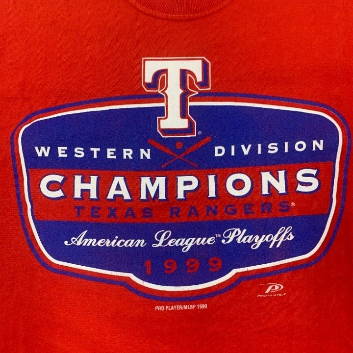 1999 Texas Rangers Western Division Champs T-shirt Size XL