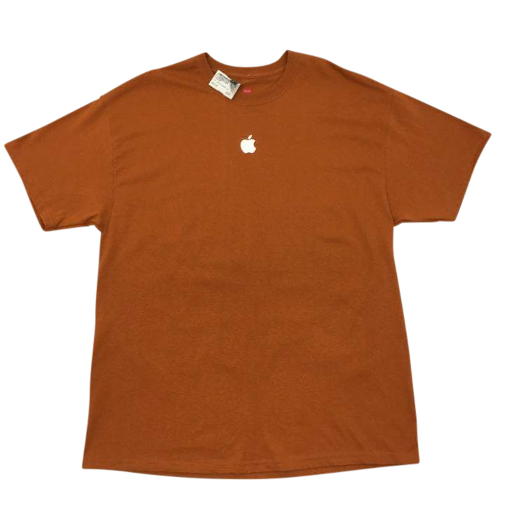 Burnt Orange Apple logo T-shirt Size XL