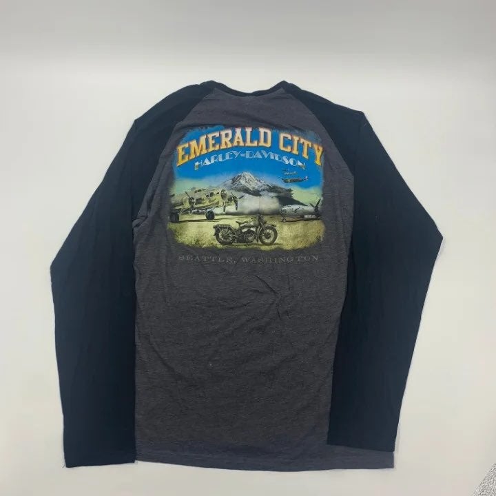 Long Sleeve Seattle WA Harley Davidson T-shirt Size 2XL