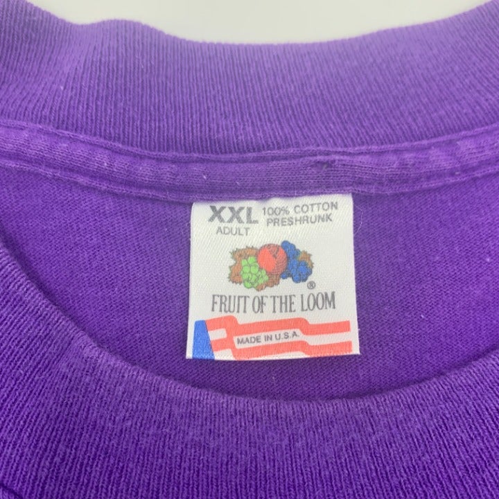 Purple Fruit Of The Loom Single Stitch Blank T-shirt Size 2XL Made in USA