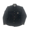Distressed Black Carhartt Flannel Lined Shirt Jac Size M