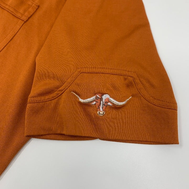 70s Burnt Orange Texas Longhorns polo size L