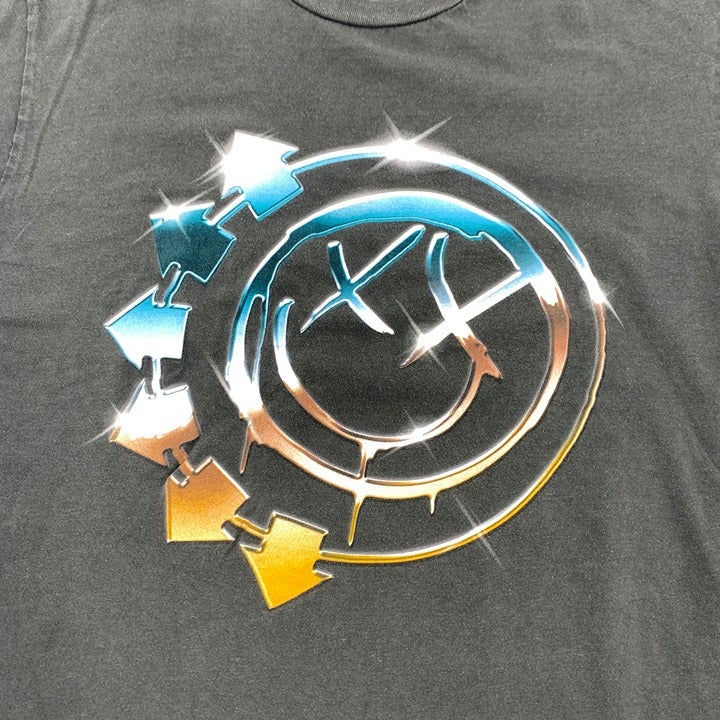 Gray Blink 182 Chrome Logo T-Shirt Size L